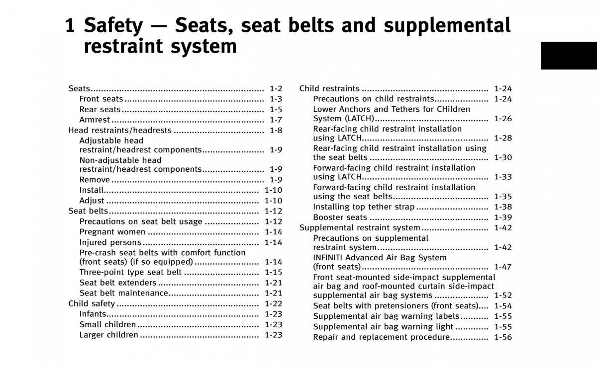 Infiniti Q50 owners manual / page 20