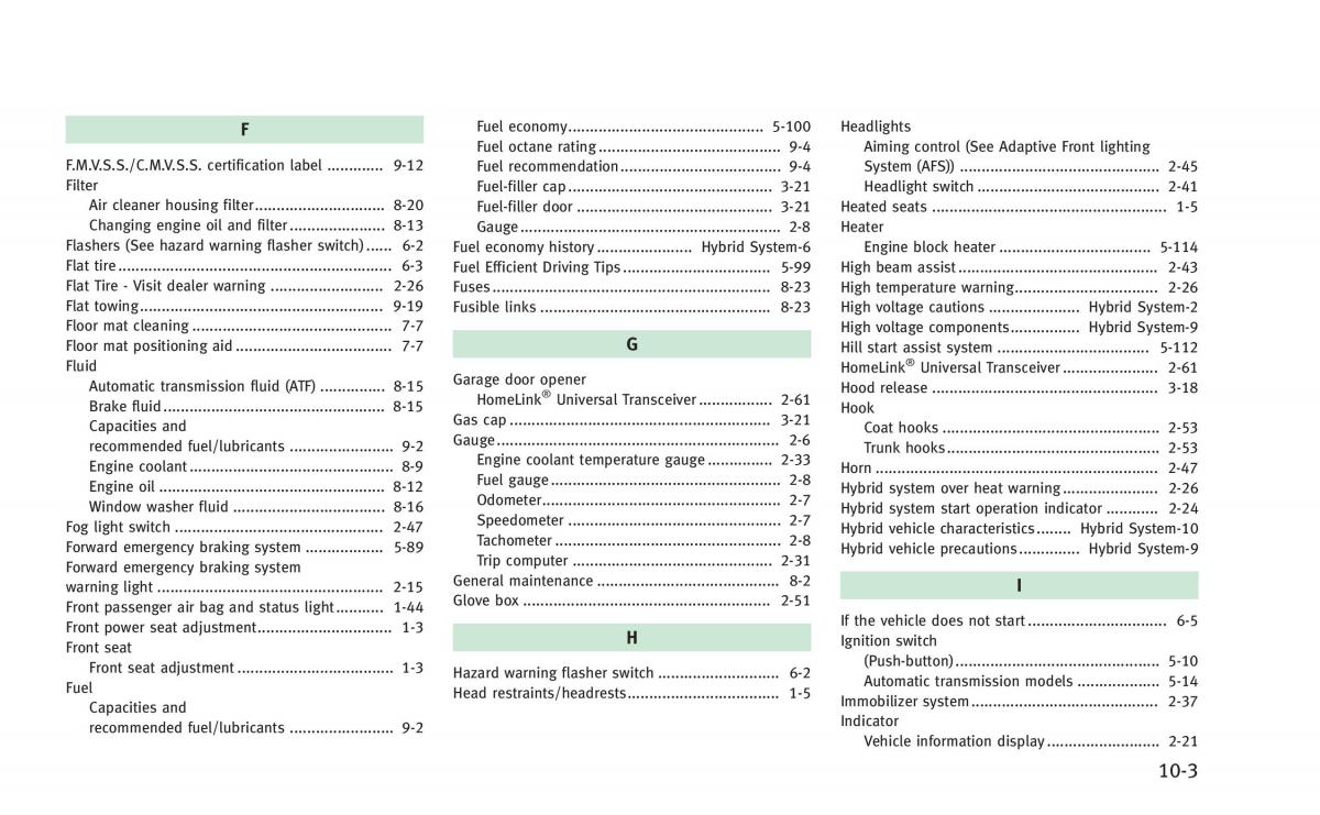 Infiniti Q50 Hybrid owners manual / page 394