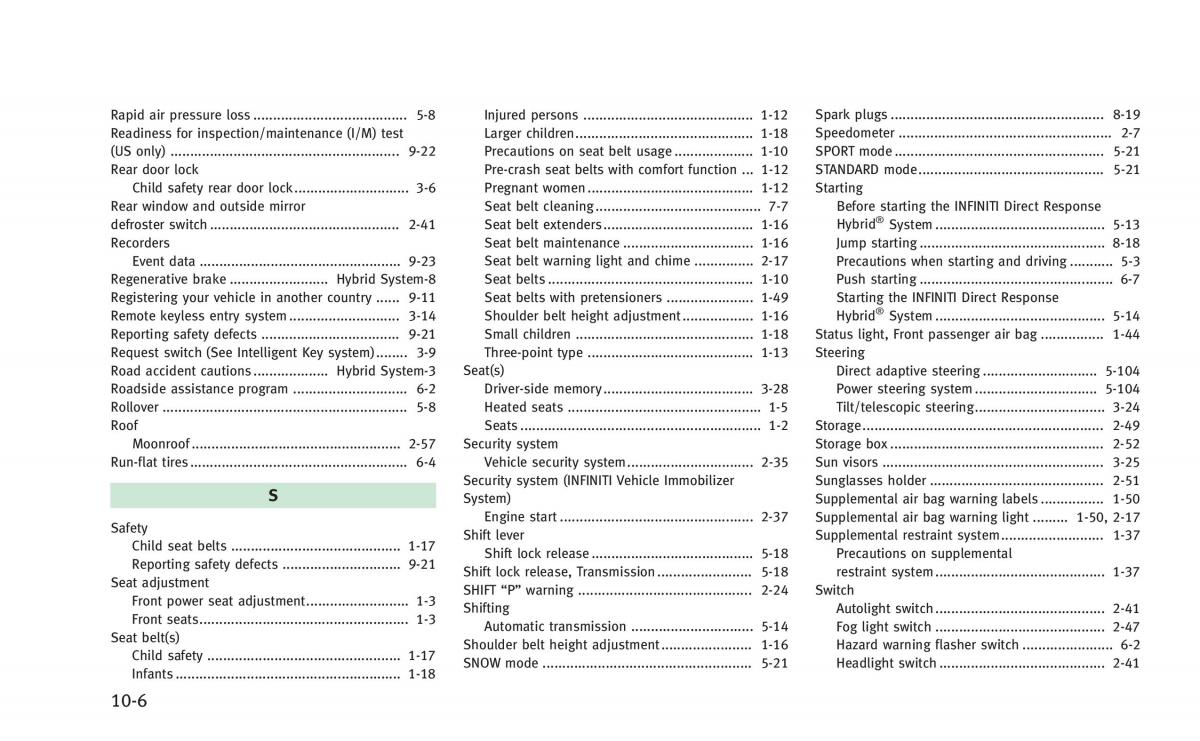 manual  Infiniti Q50 Hybrid owners manual / page 397