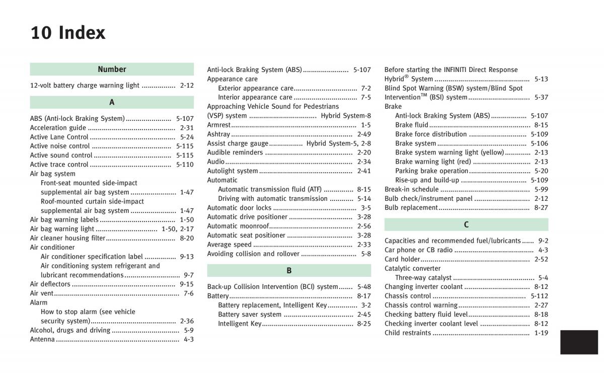 Infiniti Q50 Hybrid owners manual / page 392
