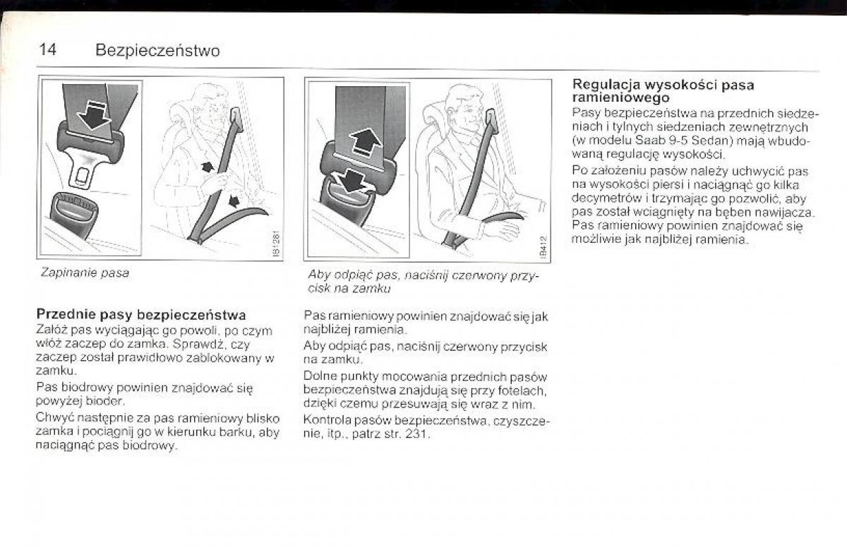 manual  Saab 9 5 I 1 YS3E instrukcja / page 14