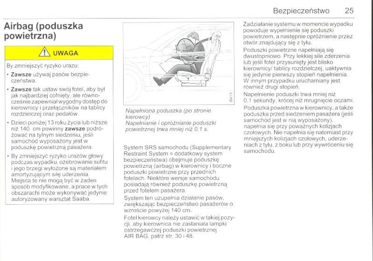 Saab 9 5 I 1 YS3E instrukcja obslugi / page 24