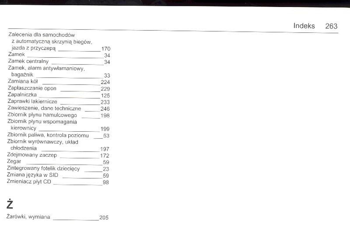 manual  Saab 9 5 I 1 YS3E instrukcja / page 262