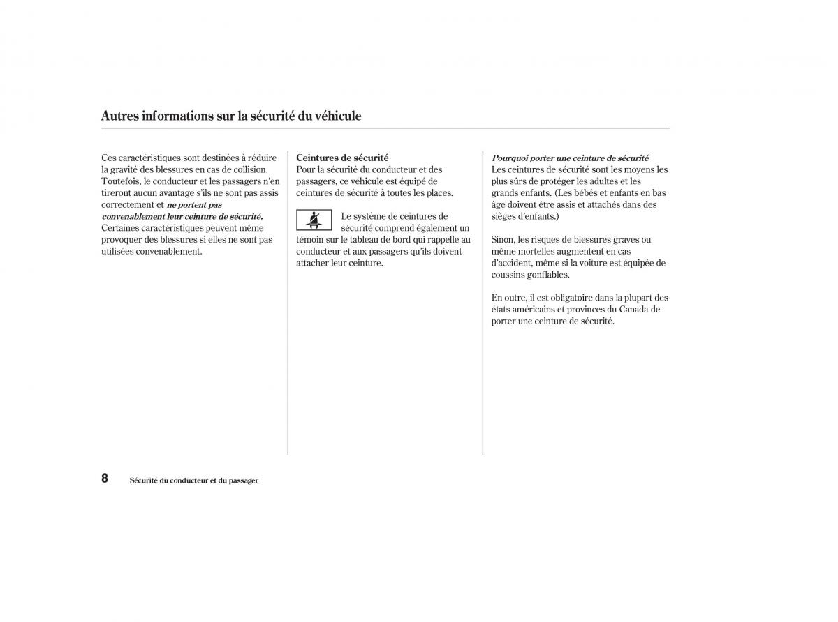 Honda CR V II 2 manuel du proprietaire / page 7