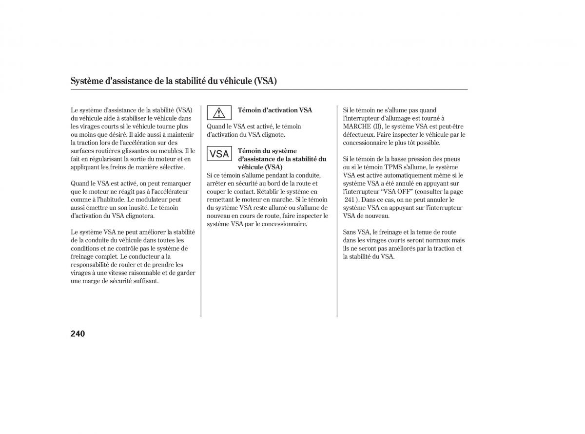 Honda CR V III 3 manuel du proprietaire / page 240