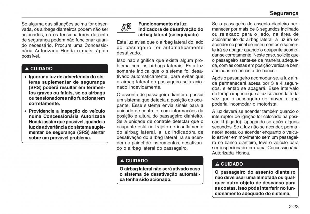 Honda CR V III 3 manual del propietario / page 33