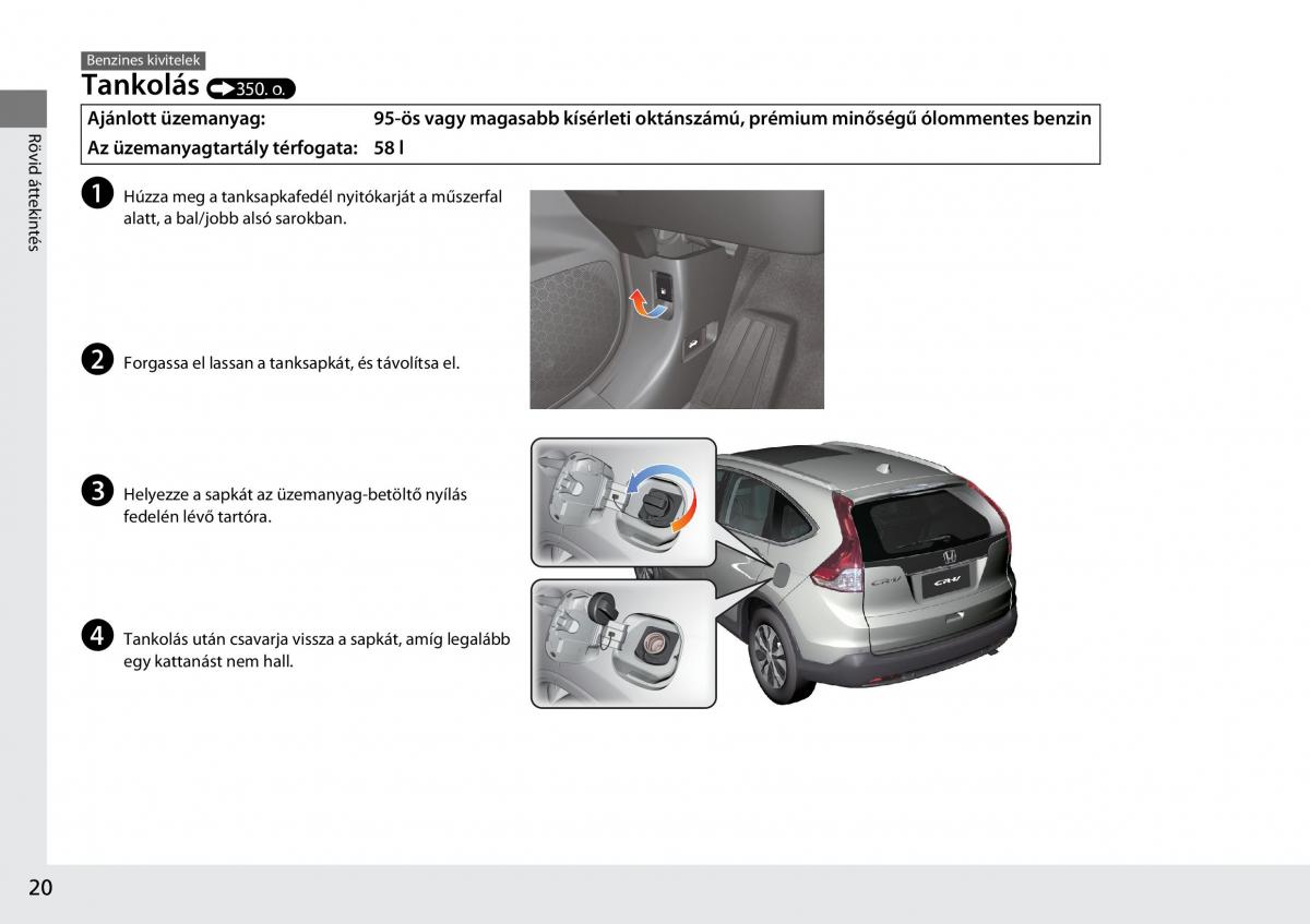 Honda CR V IV 4 Kezelesi utmutato / page 21