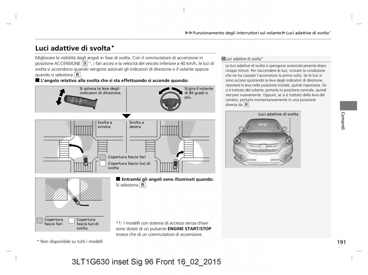 Honda CR V IV 4 manuale del proprietario / page 191