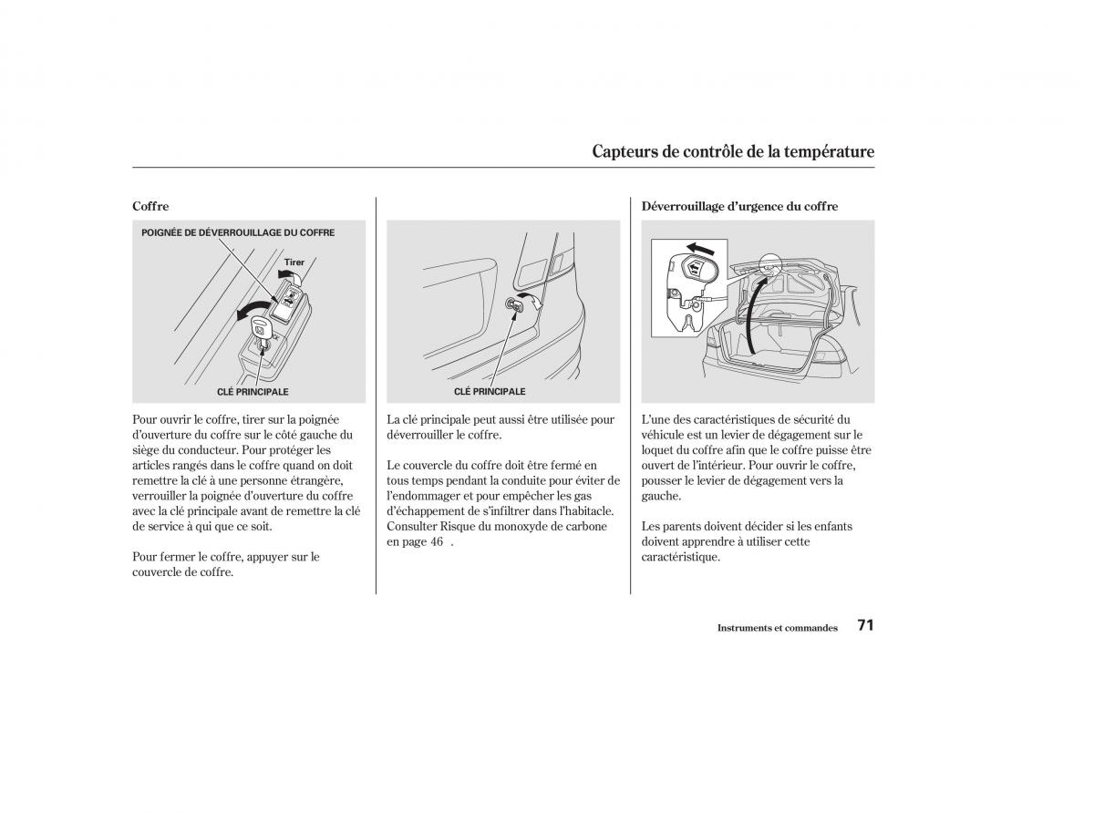 Honda Civic VII 7 manuel du proprietaire / page 70