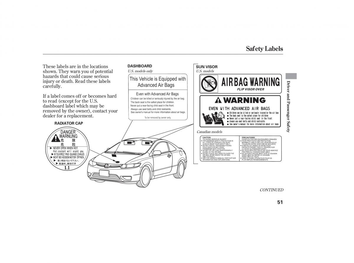 Honda Civic VIII 8 owners manual / page 17