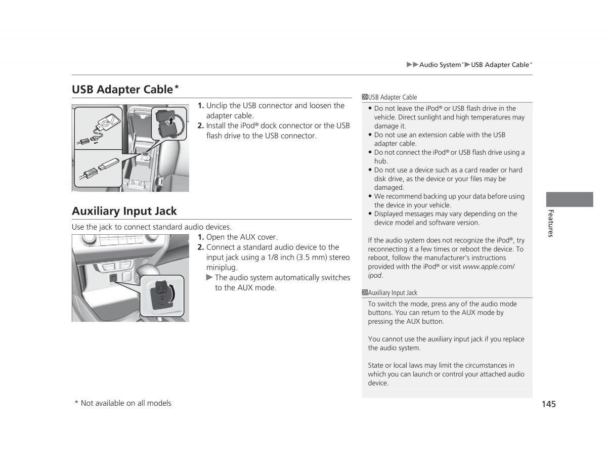 manual  Honda Civic IX 9 owners manual / page 146