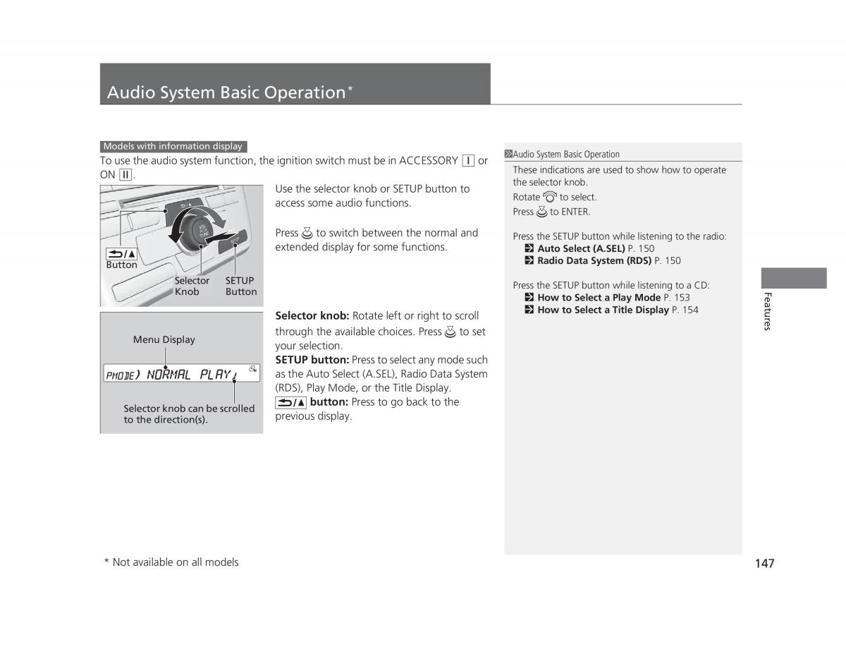 manual  Honda Civic IX 9 owners manual / page 148