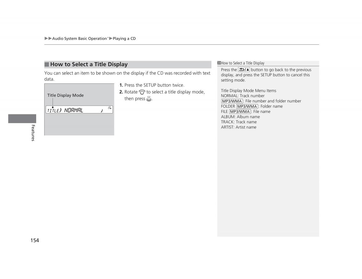 manual  Honda Civic IX 9 owners manual / page 155