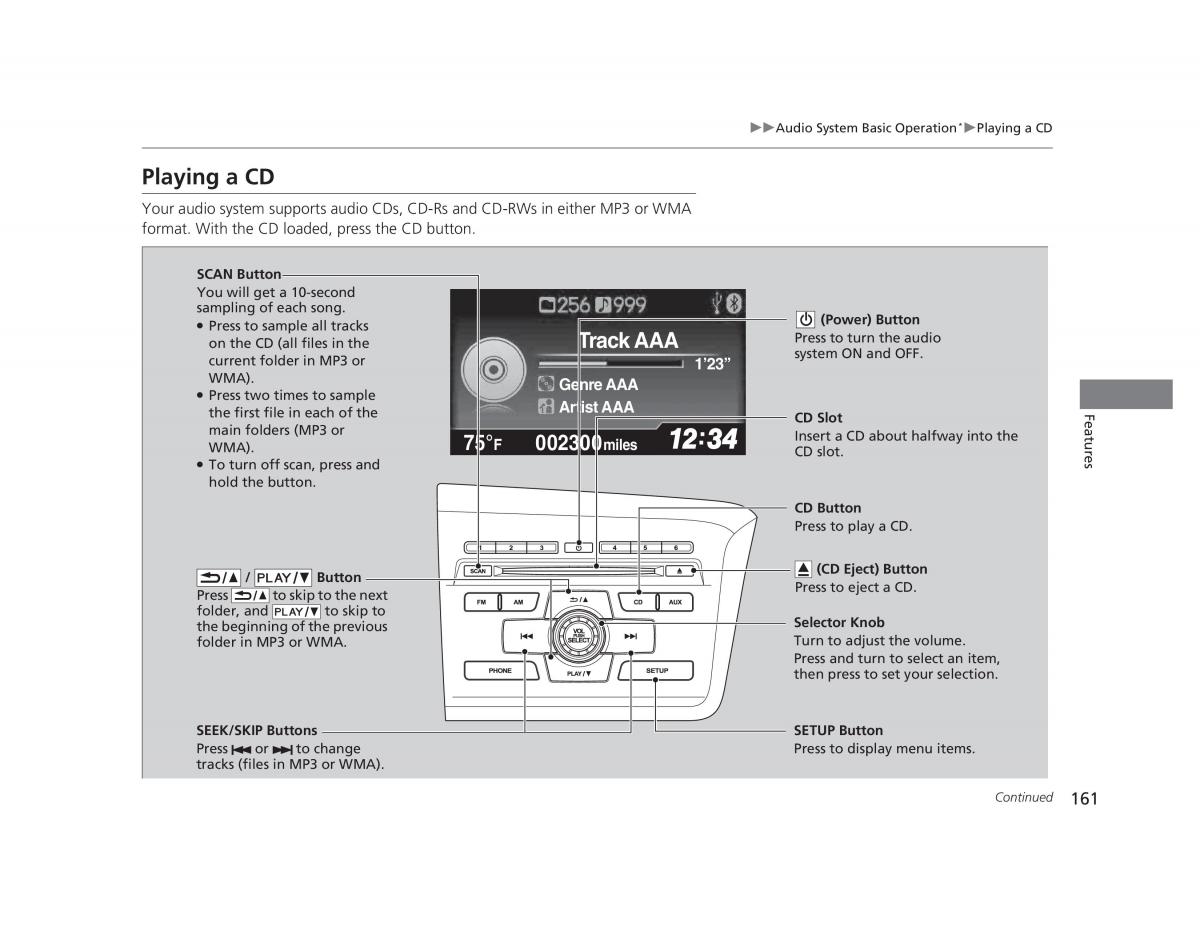 manual  Honda Civic IX 9 owners manual / page 162