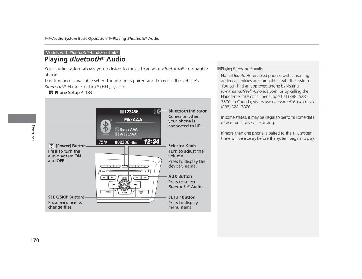 manual  Honda Civic IX 9 owners manual / page 171