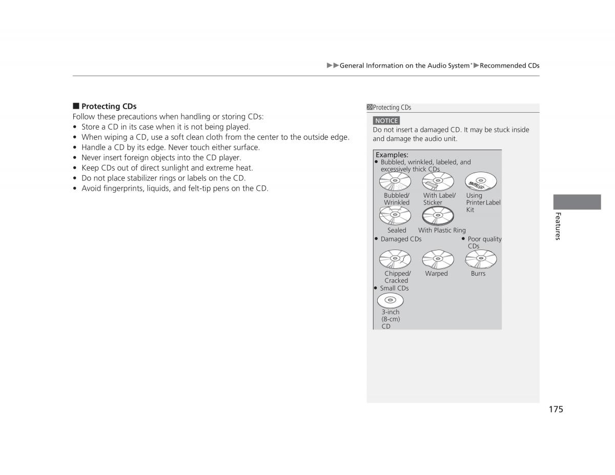 manual  Honda Civic IX 9 owners manual / page 176