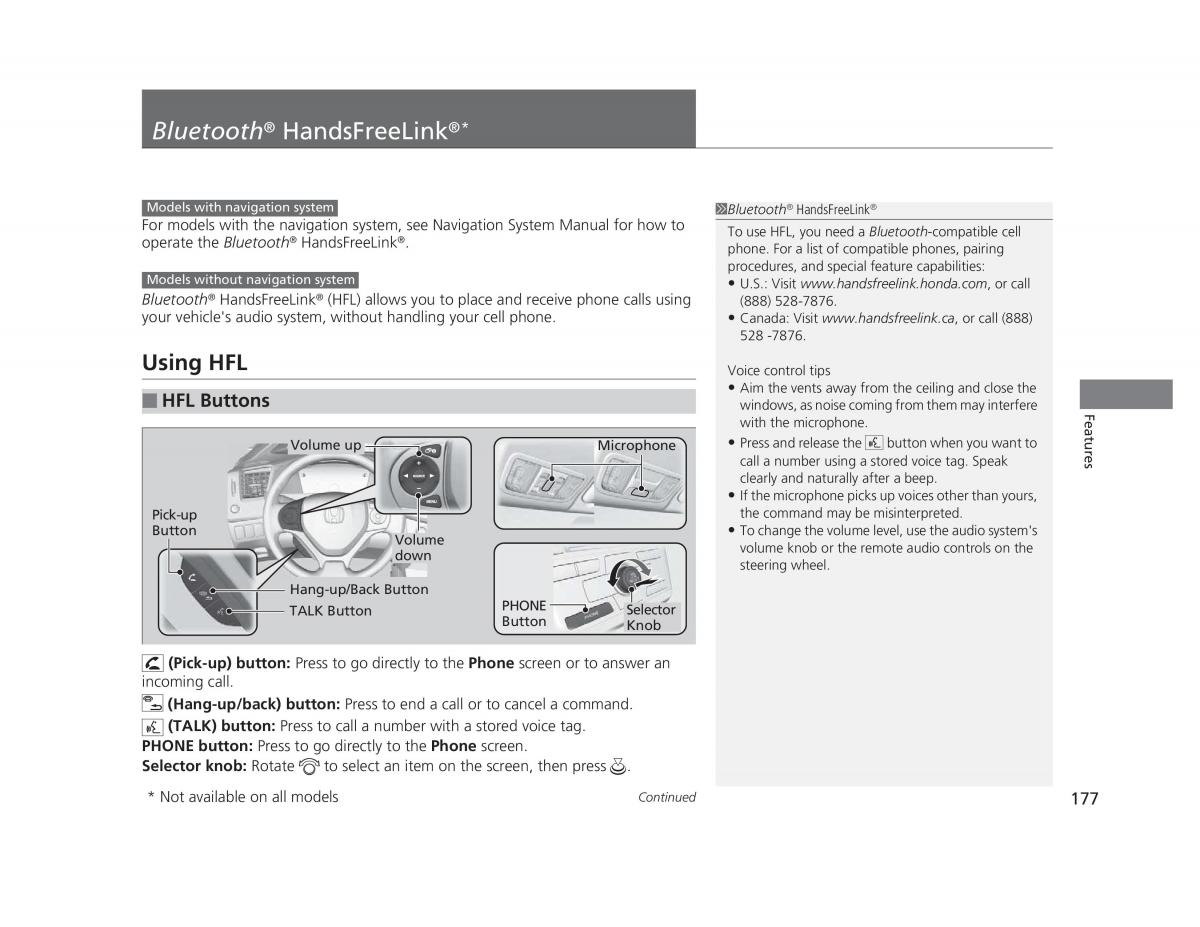 manual  Honda Civic IX 9 owners manual / page 178