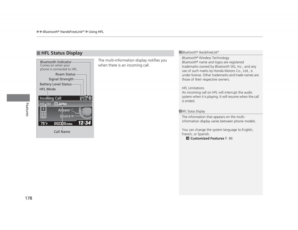 manual  Honda Civic IX 9 owners manual / page 179