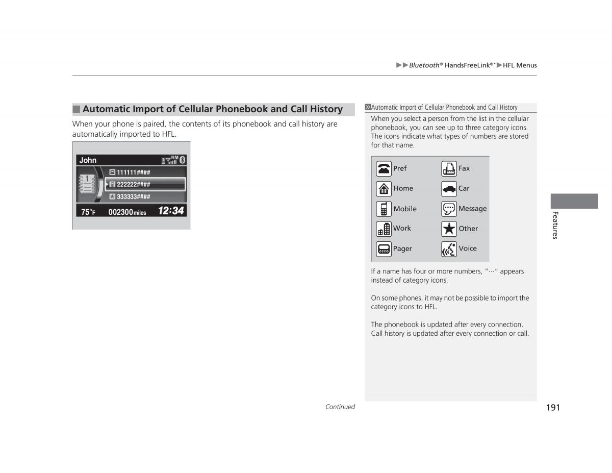 manual  Honda Civic IX 9 owners manual / page 192