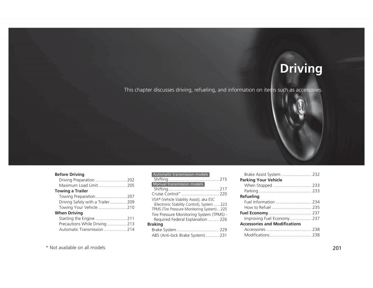 manual  Honda Civic IX 9 owners manual / page 202