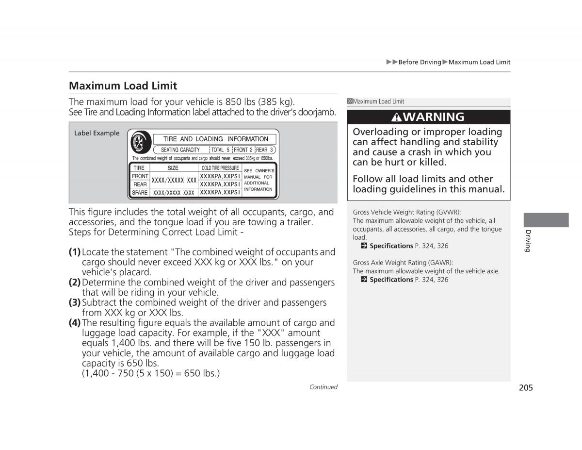 manual  Honda Civic IX 9 owners manual / page 206