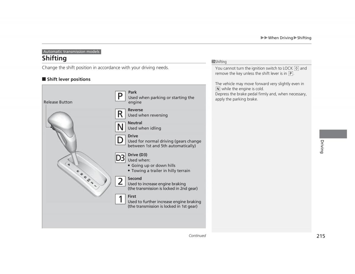 manual  Honda Civic IX 9 owners manual / page 216
