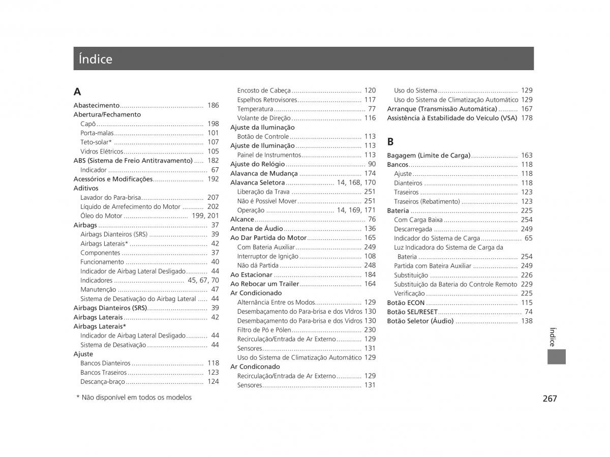 Honda Civic IX 9 manual del propietario / page 271