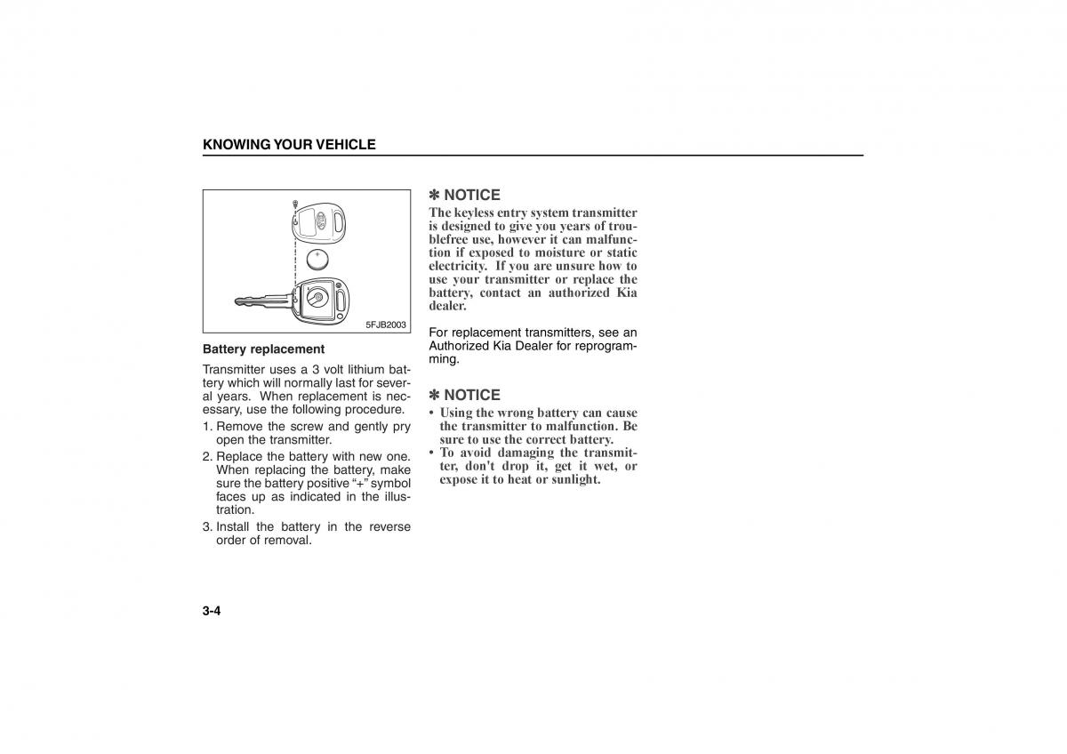 KIA Carens II 2 owners manual / page 13