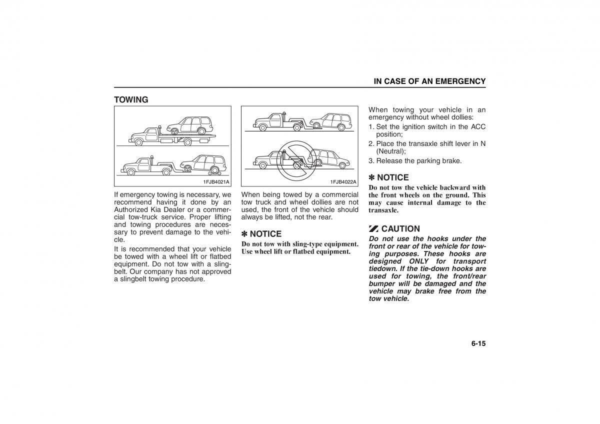 KIA Carens II 2 owners manual / page 206
