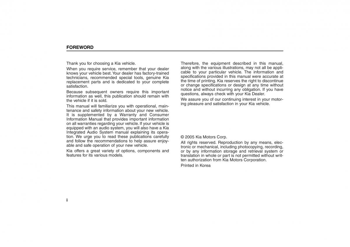 KIA Carens II 2 owners manual / page 2