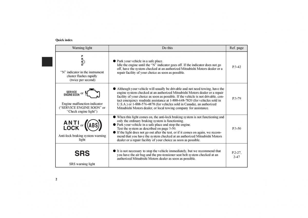 Mitsubishi Galant IX 9 owners manual / page 11