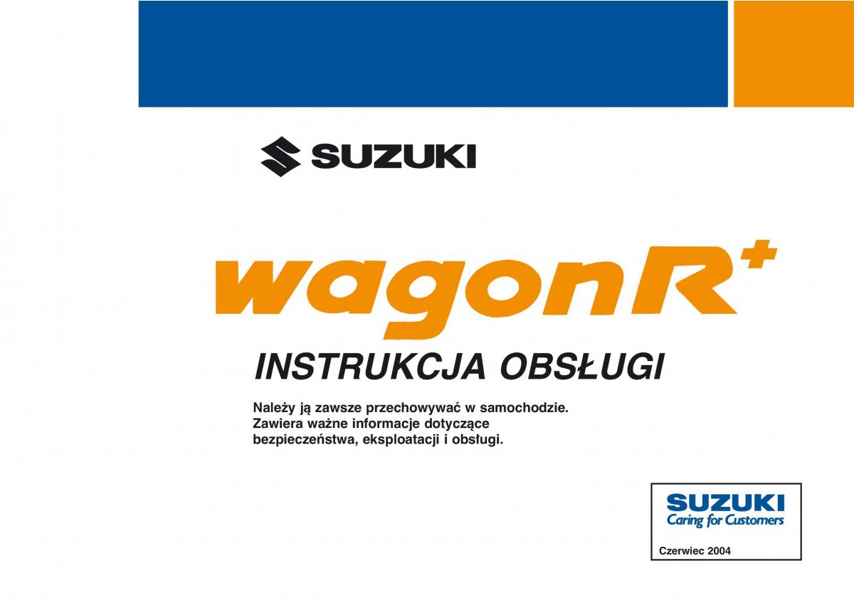 Suzuki Wagon R II 2 instrukcja obslugi / page 1