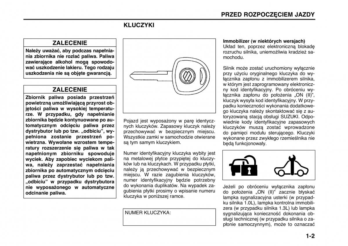 Suzuki Wagon R II 2 instrukcja obslugi / page 11