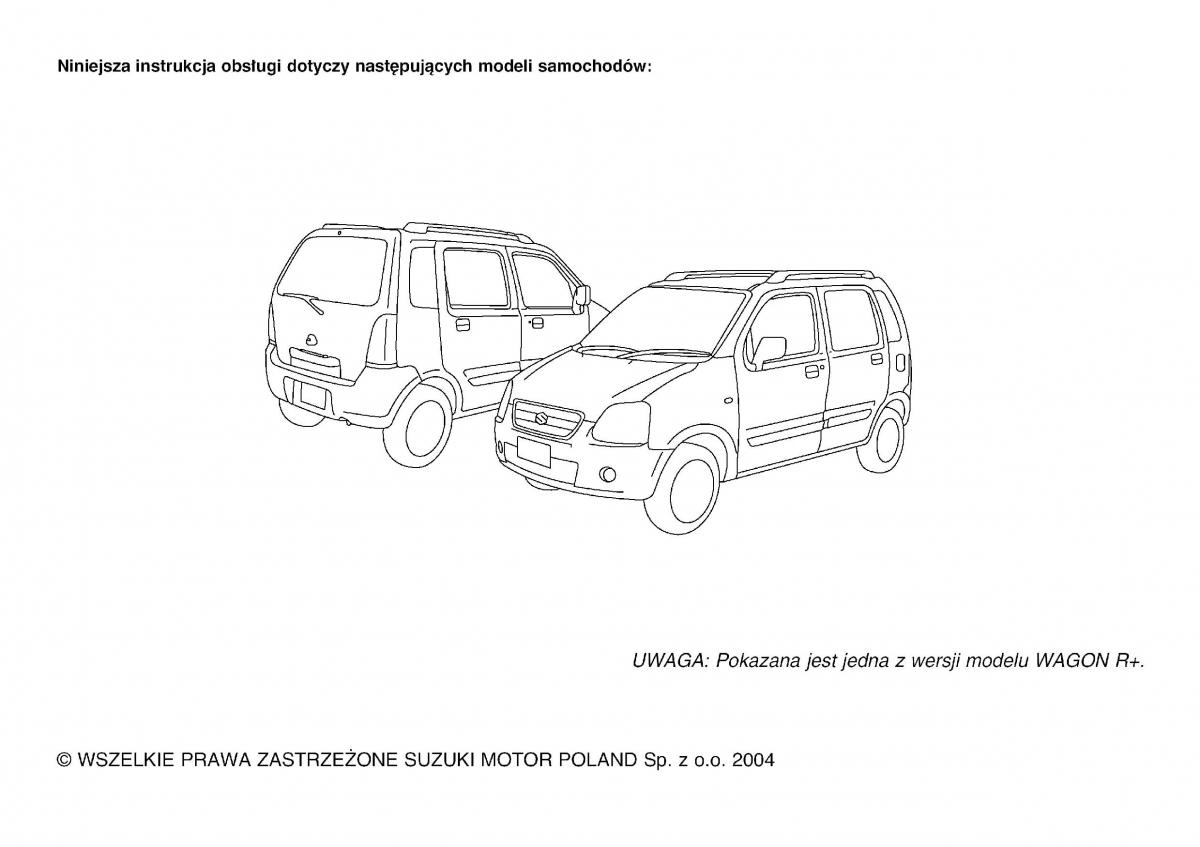 Suzuki Wagon R II 2 instrukcja obslugi / page 2