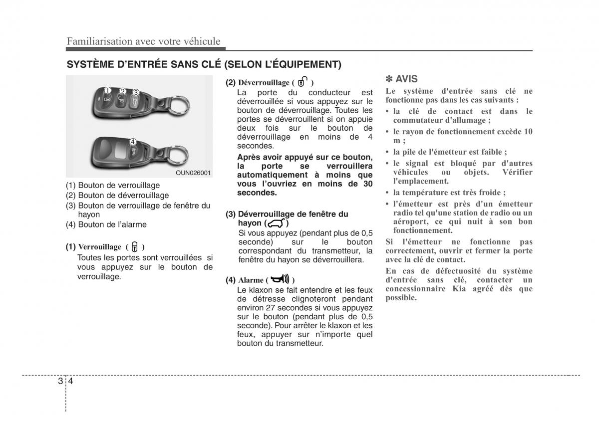 KIA Sorento I 1 manuel du proprietaire / page 13
