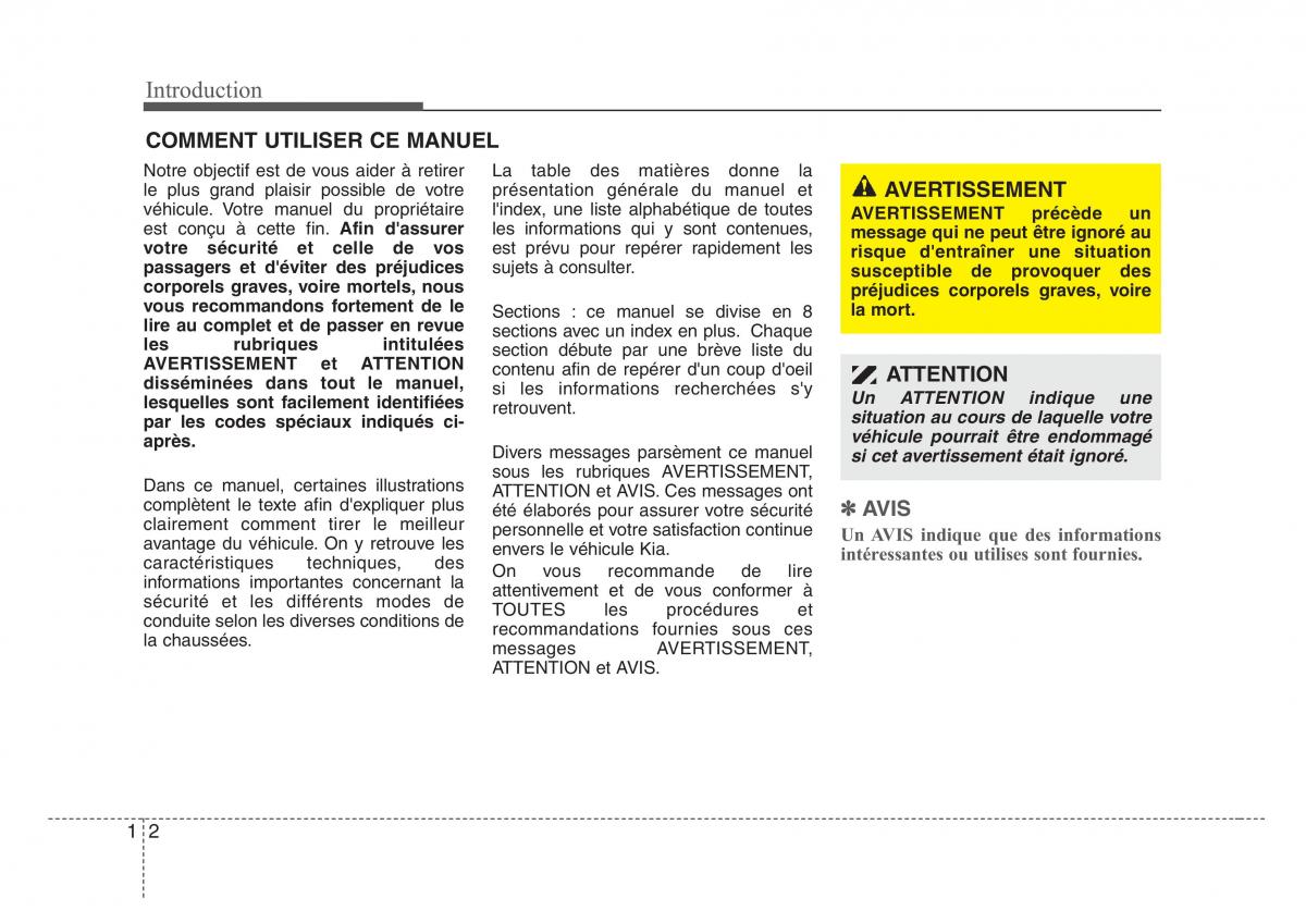 KIA Sorento I 1 manuel du proprietaire / page 5