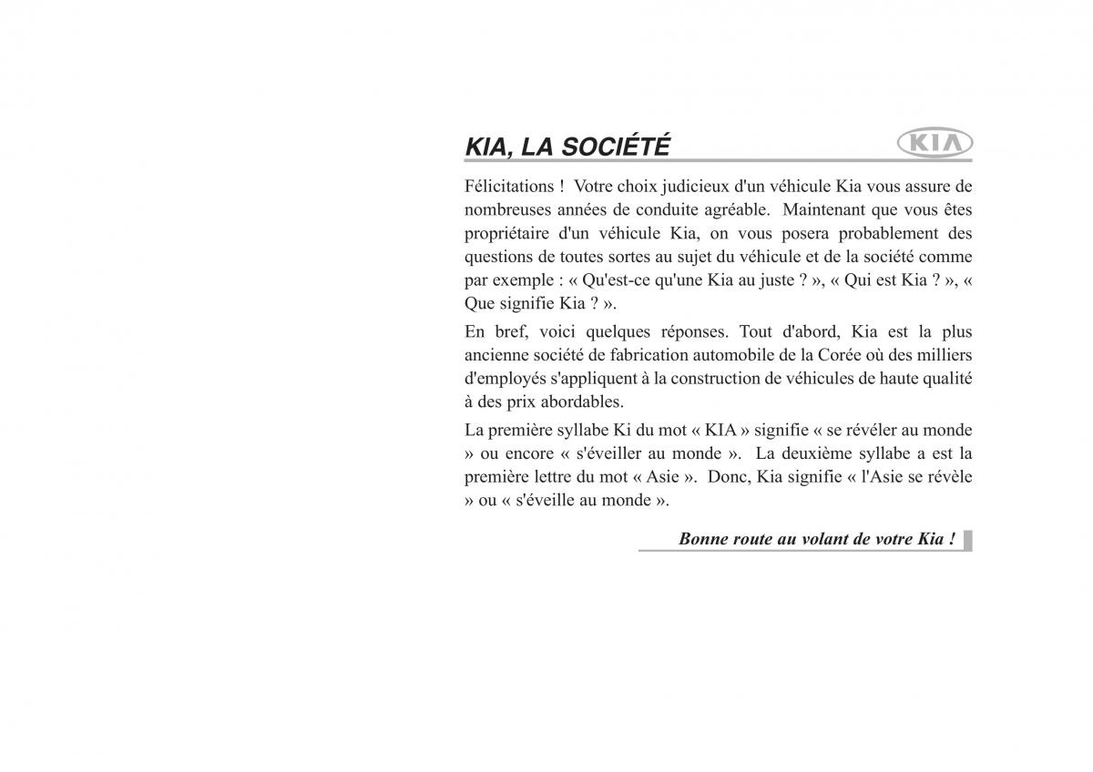 KIA Sorento I 1 manuel du proprietaire / page 1