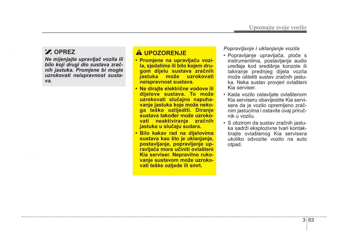 KIA Sorento I 1 vlasnicko uputstvo / page 73