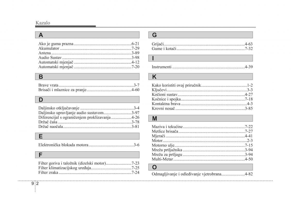 KIA Sorento I 1 vlasnicko uputstvo / page 351