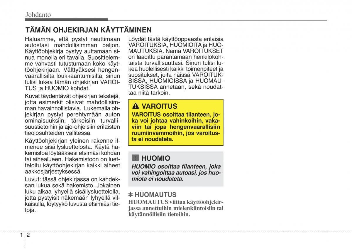 KIA Sorento II 2 omistajan kasikirja / page 6