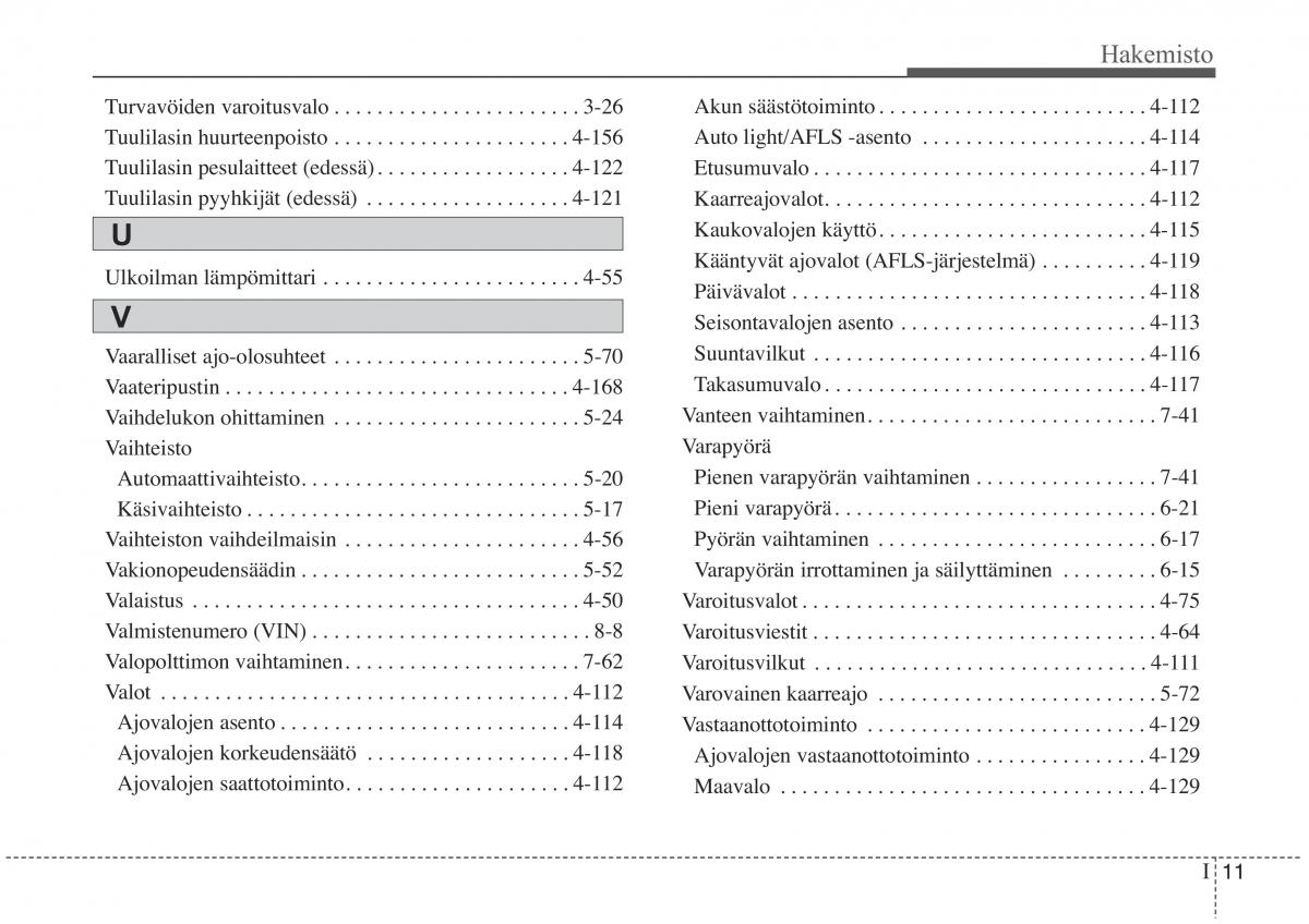 KIA Sorento II 2 omistajan kasikirja / page 627