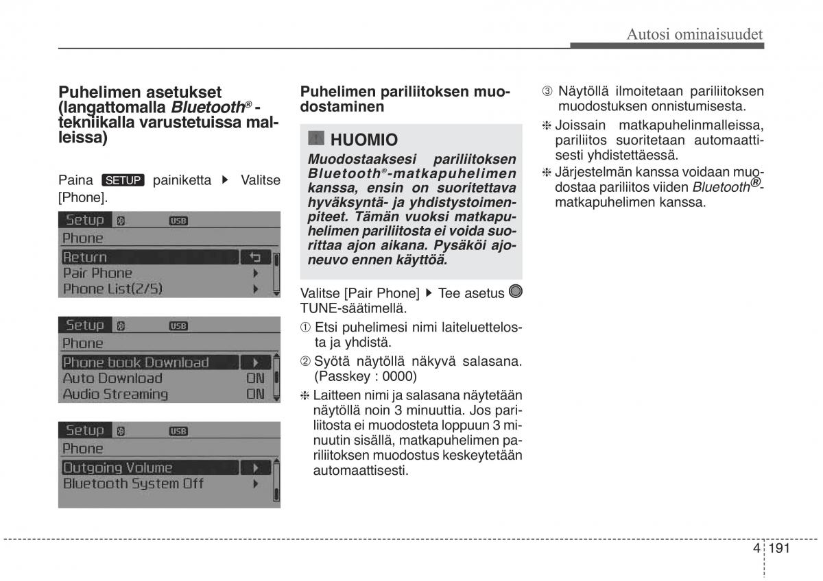 KIA Sorento II 2 omistajan kasikirja / page 284
