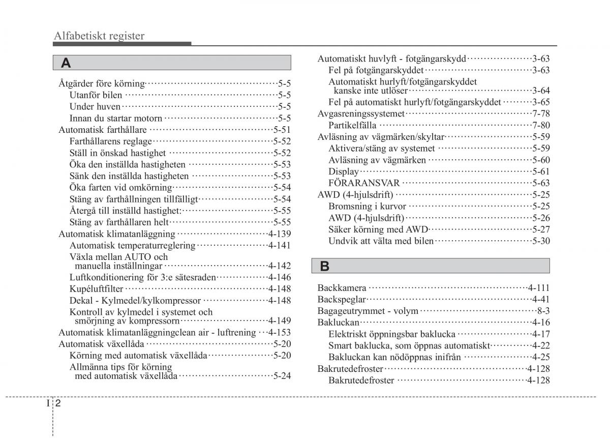 KIA Sorento II 2 instruktionsbok / page 6