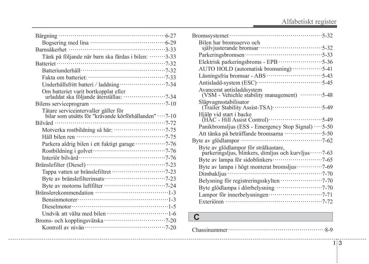 KIA Sorento II 2 instruktionsbok / page 7