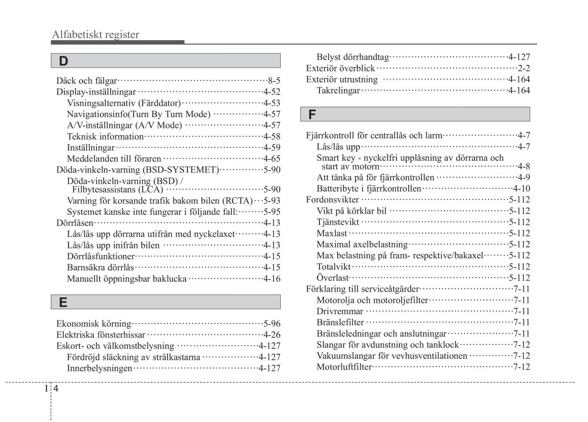 KIA Sorento II 2 instruktionsbok / page 8