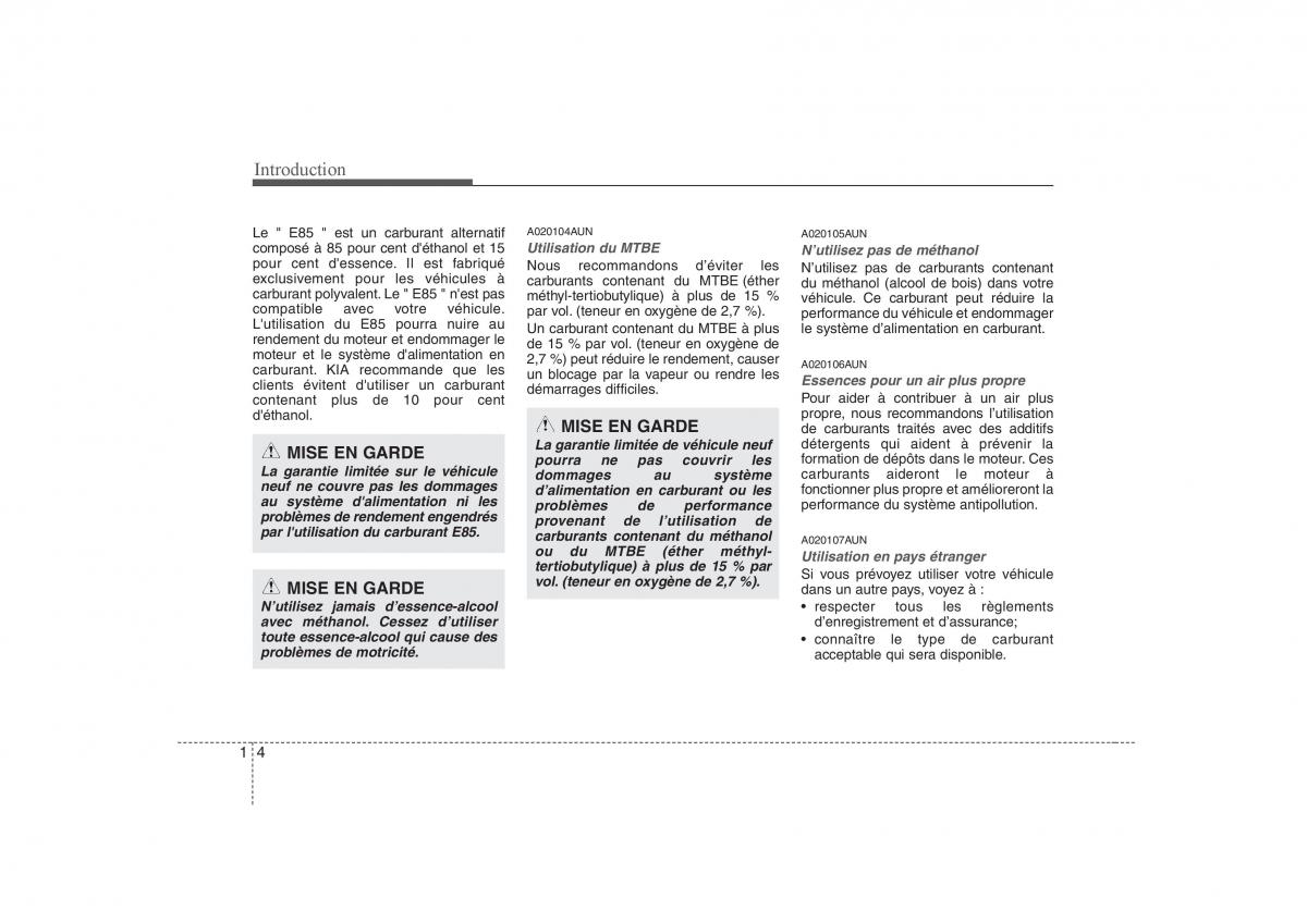 KIA Soul I 1 manuel du proprietaire / page 7