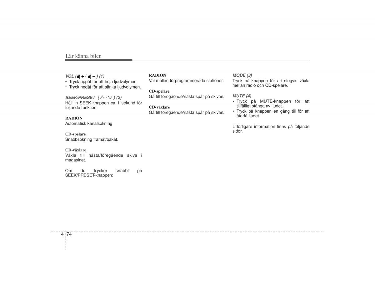 KIA Soul I 1 instruktionsbok / page 136