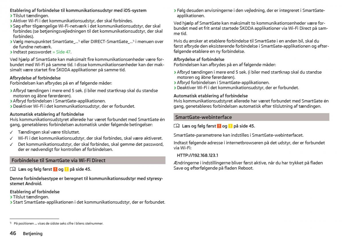 Skoda Rapid Bilens instruktionsbog / page 48