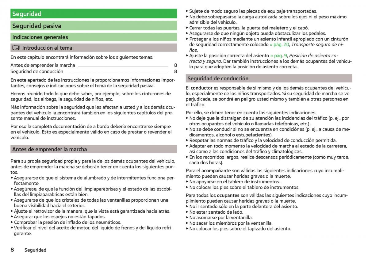 Skoda Rapid manual del propietario / page 10