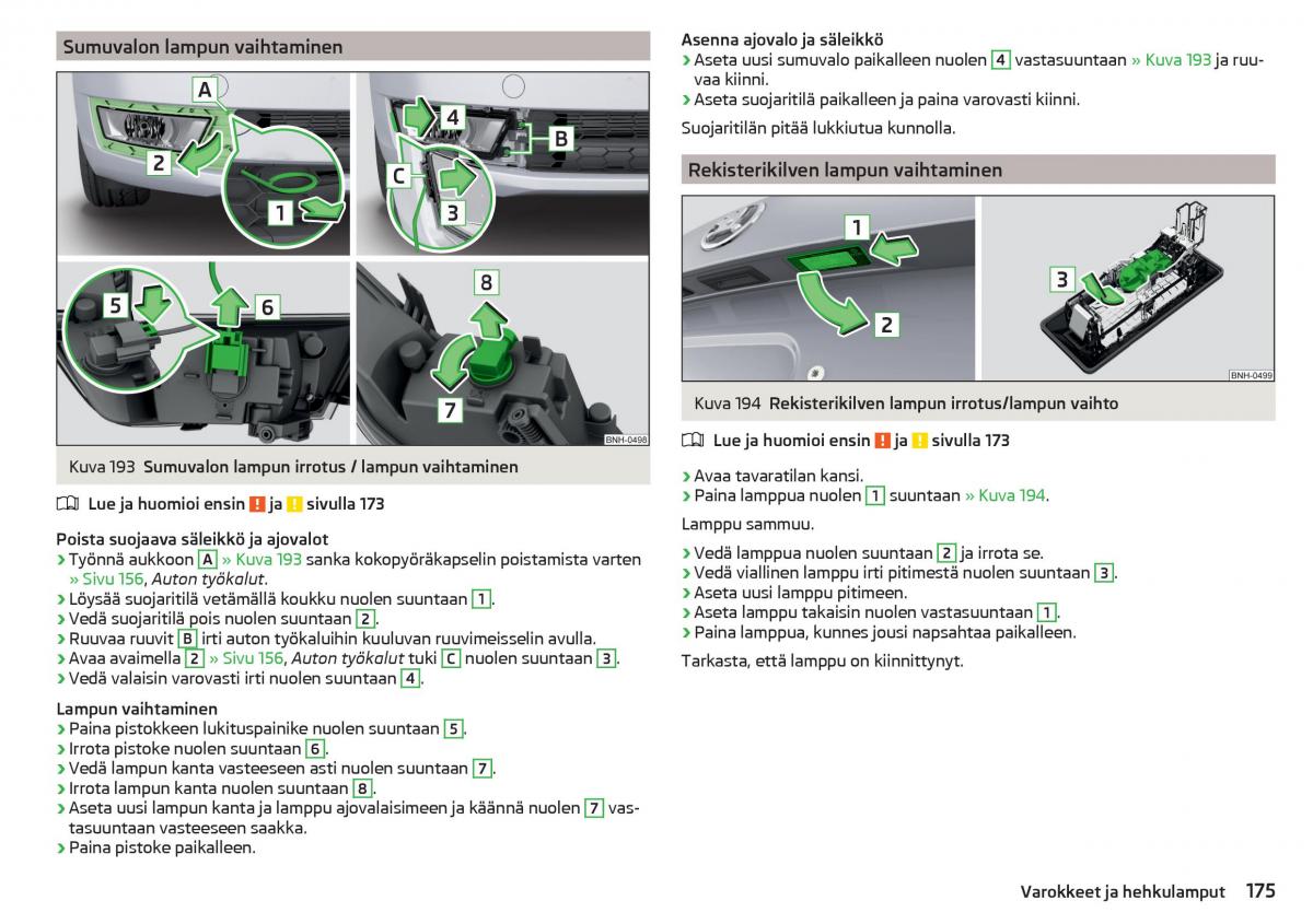 Skoda Rapid omistajan kasikirja / page 177